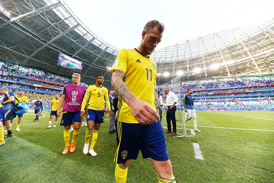 イングランドに敗れ、敗退が決まったスウェーデン【写真：Getty Images】
