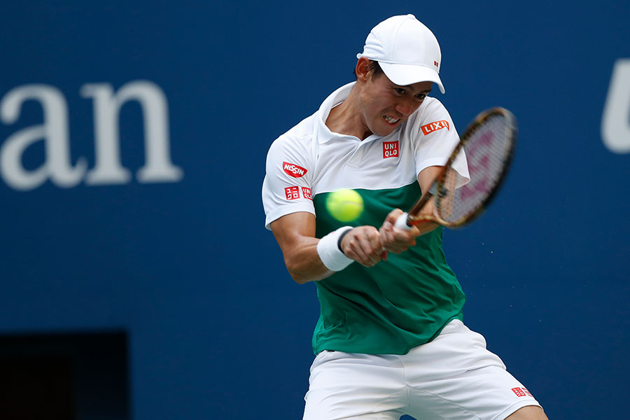 準決勝で目下13連敗中のジョコビッチと対戦する錦織圭【写真：田口有史】