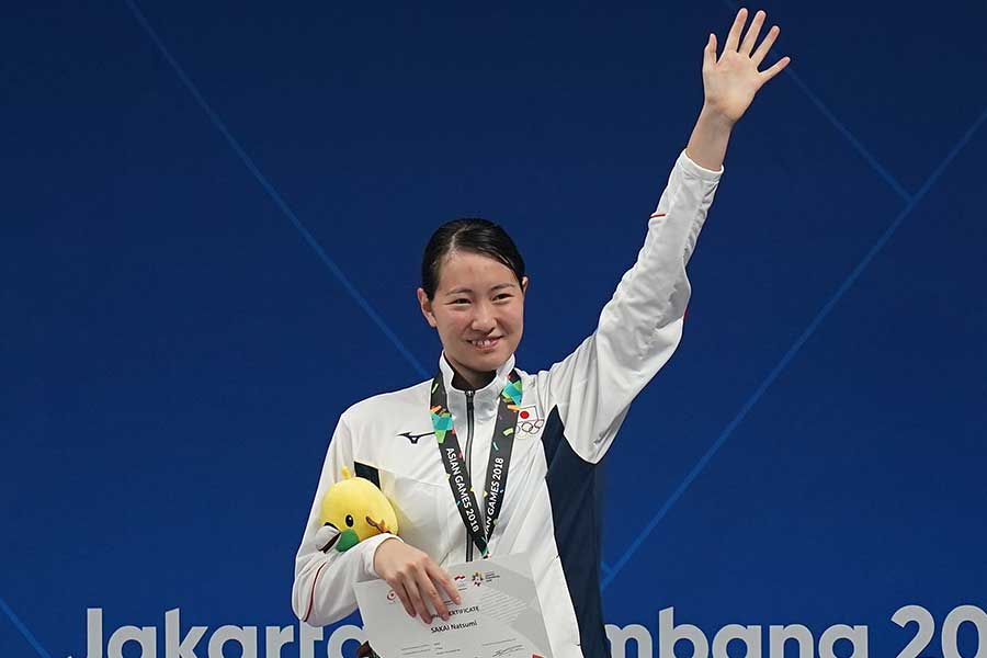 世界水泳初出場を決めた酒井夏海【写真：Getty Images】