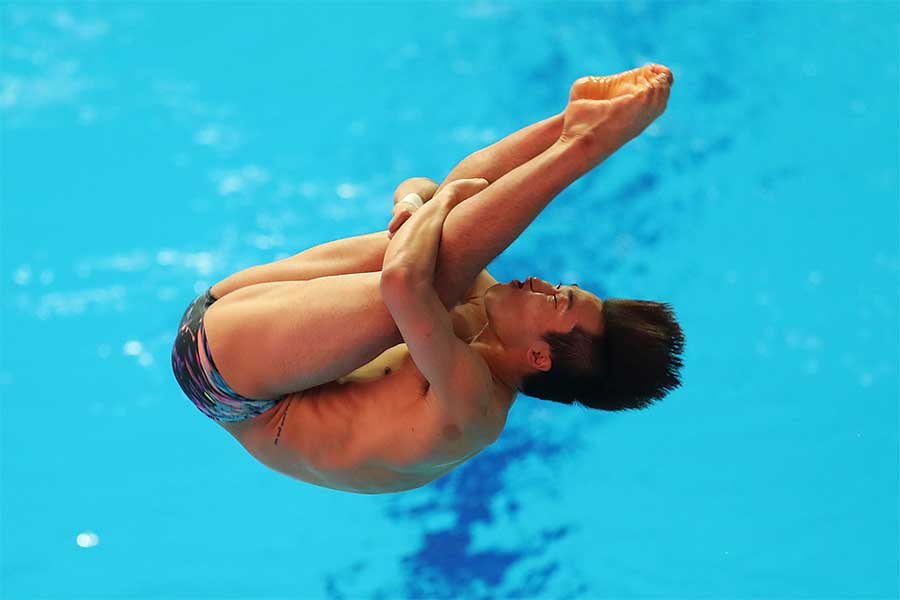 ダイビング競技に出場した韓国選手のウェアが話題に【写真：Getty Images】