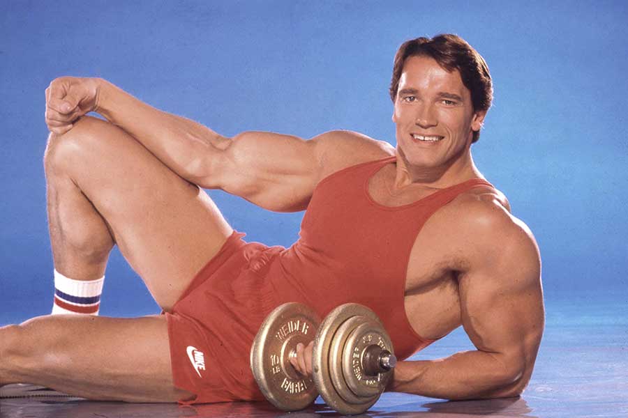 1985年頃のアーノルド・シュワルツェネッガー。ボディビルの世界チャンピオンに7度も輝いた【写真：Getty Images】