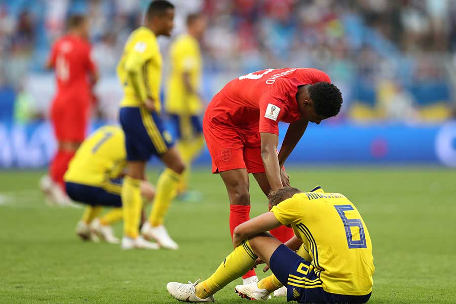 イングランドに敗れ、敗退が決まったスウェーデン【写真：Getty Images】