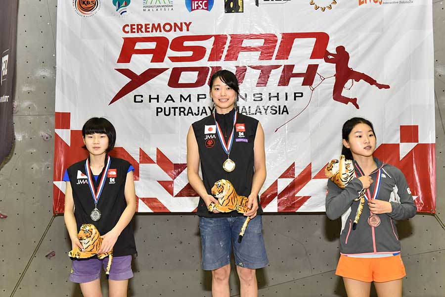 スポーツクライミングでも活躍した大場、15年アジアユース選手権はリードで優勝した【写真：Getty Images】