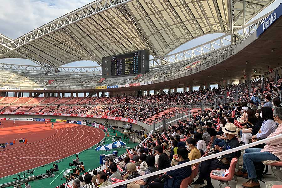日本選手権が開催された会場、来場者は新潟県民2000人に限定された【写真：浜田洋平】