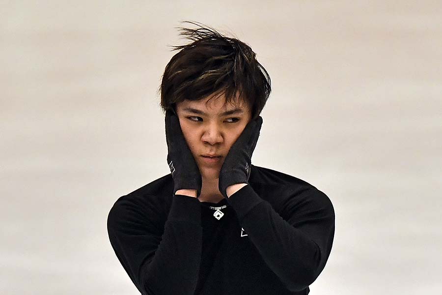 世界選手権本番に向け練習する宇野昌磨【写真：AP】