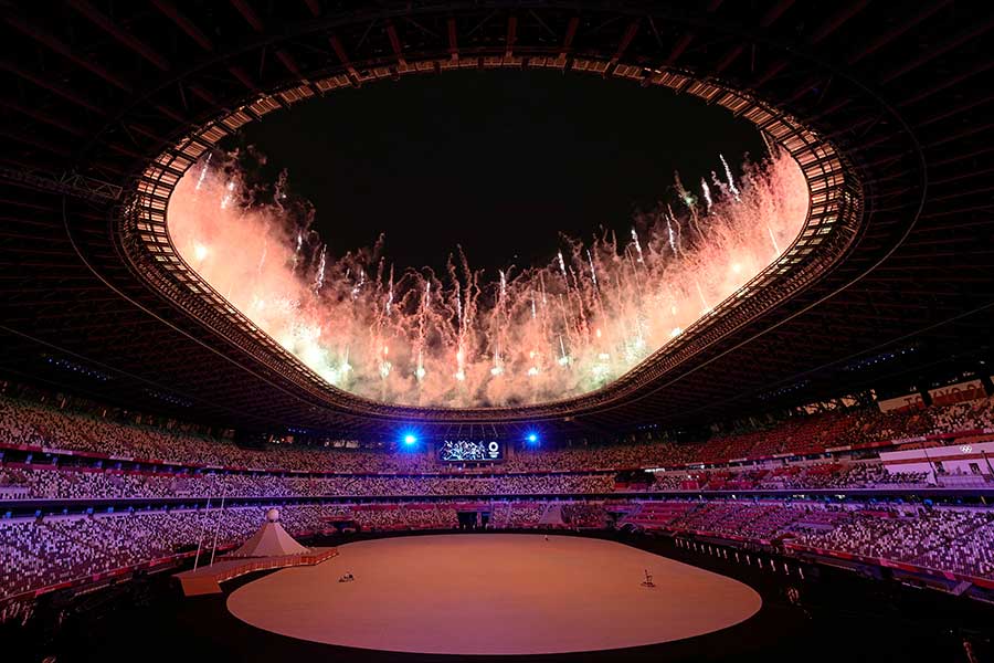 東京五輪の開会式が行われた国立競技場【写真：AP】