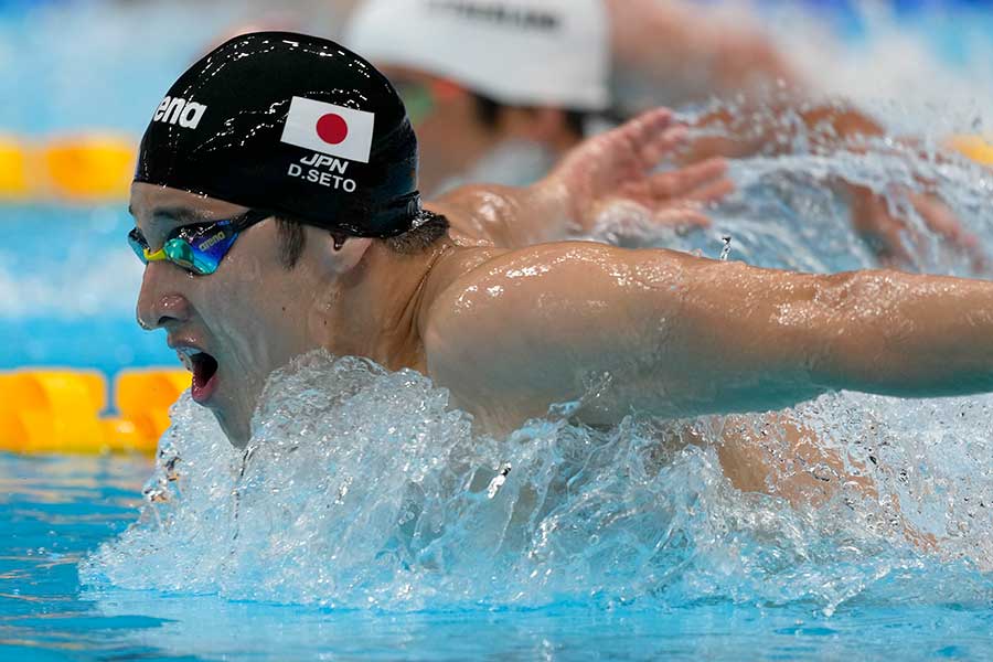 競泳男子400メートル個人メドレー予選で全体9位に終わった瀬戸大也【写真：AP】