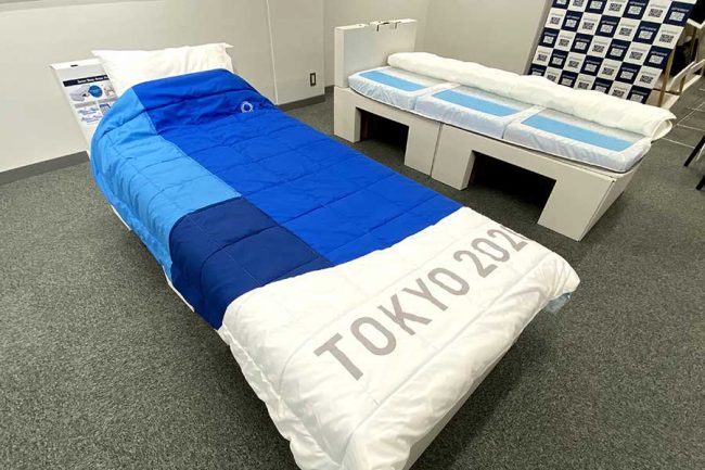 東京五輪 販売 選手村寝具のベッドフレームは段ボール製