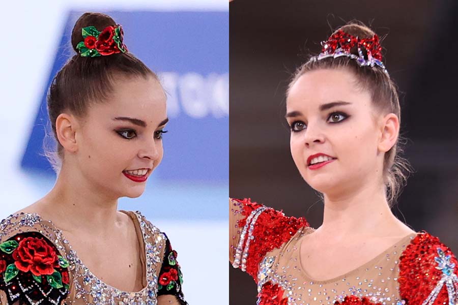 東京五輪新体操の個人総合でロシアのアベリナ姉妹はジーナ（右）が銀メダル、アリーナが4位だった【写真：Getty Images】