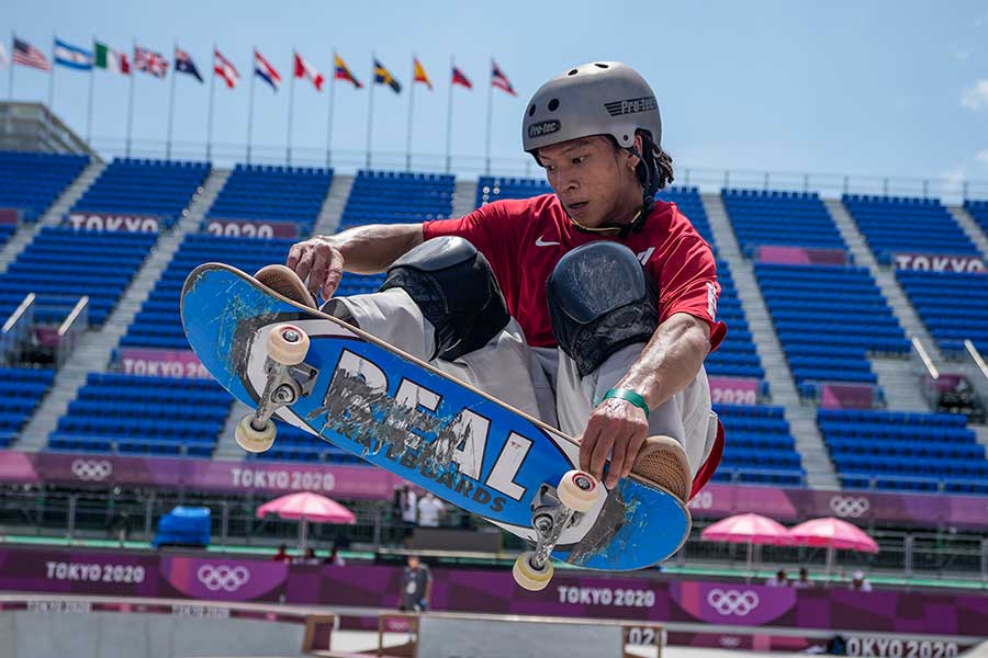 東京五輪のスケートボードに出場していた平野歩夢【写真：AP】