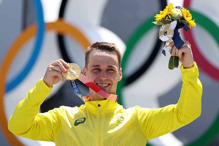 自転車・BMX男子フリースタイル・パークで金メダルを獲得したローガン・マーティン【写真：Getty Images】