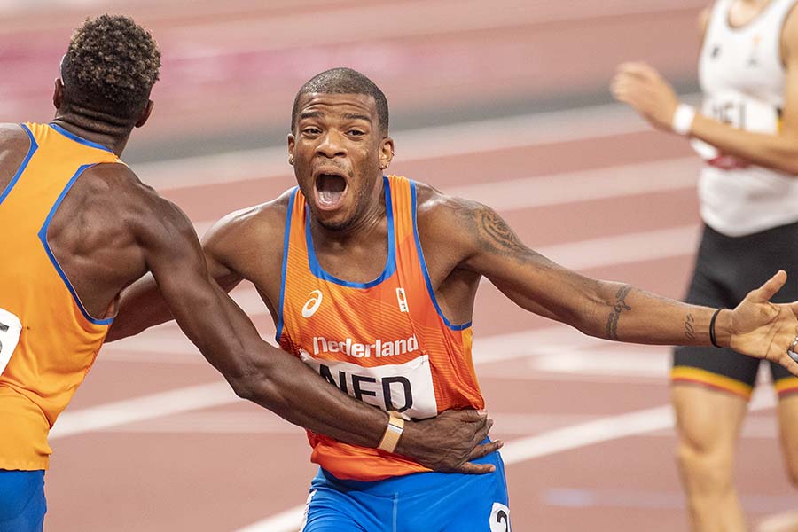 男子4×400メートルに出場したオランダのラムセイ・アンヘラ【写真：Getty Images】