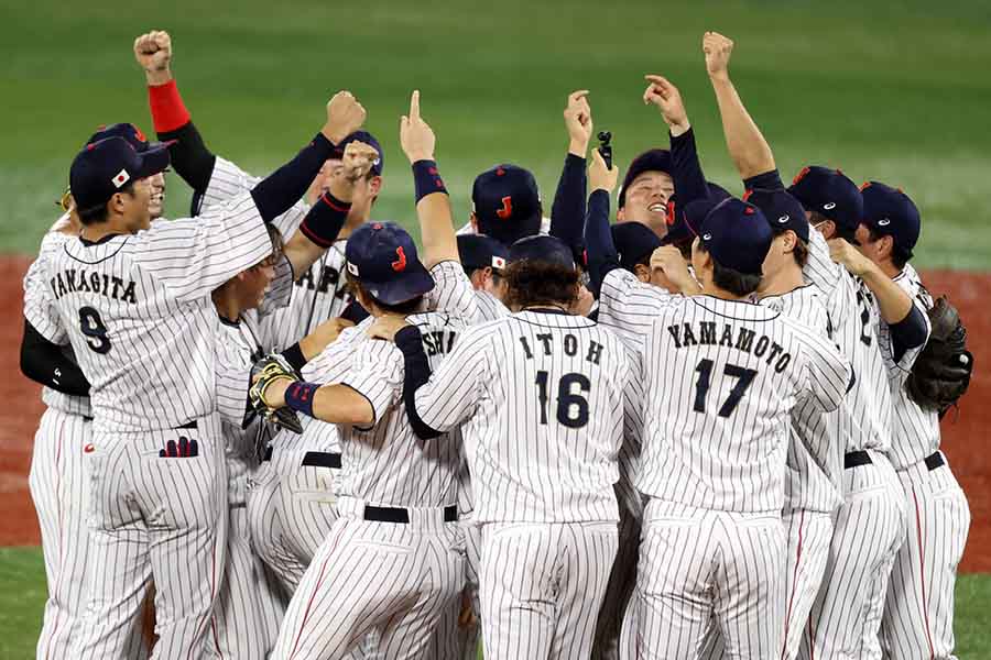 東京五輪の野球決勝で米国を破り金メダルを獲得した侍JAPAN【写真：Getty Images】