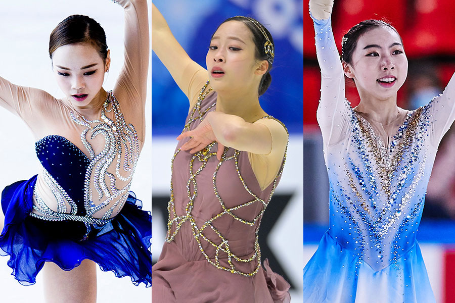 韓国女子の北京五輪出場2枠を争う、（左から）イム・ウンス、ユ・ヨン、パク・ヨンジョン【写真：Getty Images】