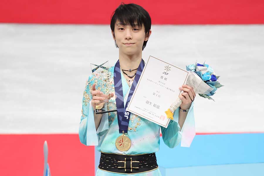 全日本選手権で6度目の優勝を決めた羽生結弦【写真：Getty Images】