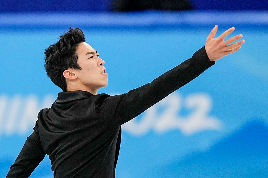 北京五輪フィギュア男子シングルで金メダルを獲得したネイサン・チェン【写真：AP】