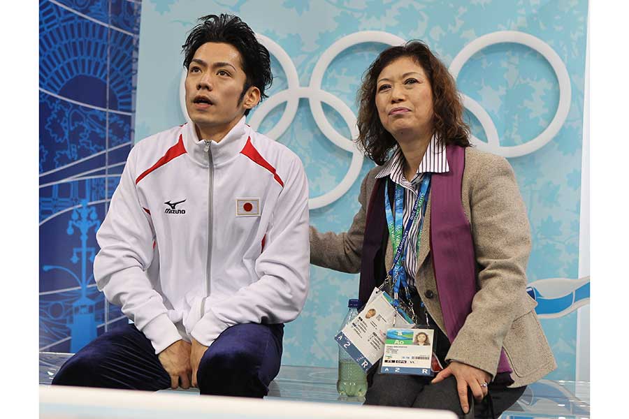2010年バンクーバー五輪での高橋大輔（左）と長光歌子コーチ【写真：Getty Images】