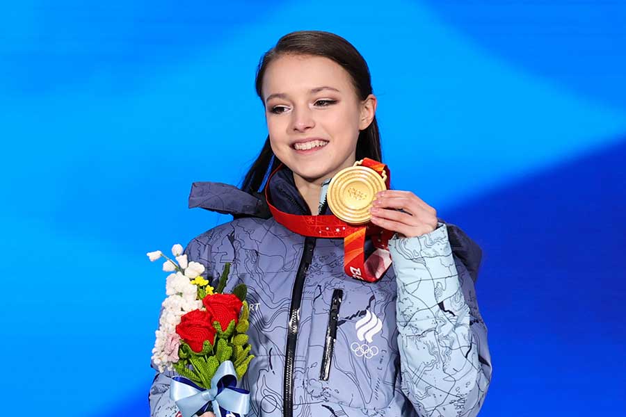 北京五輪で金メダルを獲得したアンナ・シェルバコワ【写真：Getty Images】