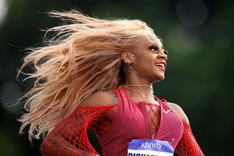 NYCグランプリで女子200mを制し、喜ぶシャカリー・リチャードソン【写真：Getty Images】