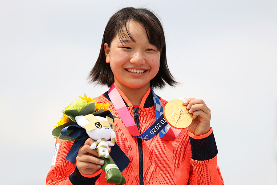 東京五輪で日本史上最年少金メダルを獲得した西矢【写真：Getty Images】