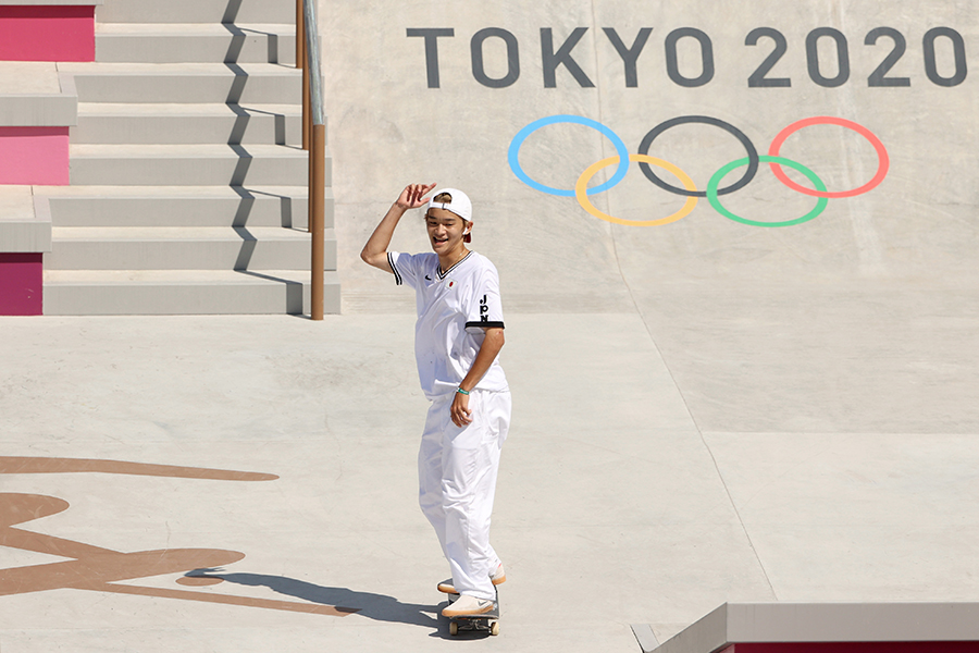 東京五輪で男子ストリート9位に入った白井【写真：Getty Images】