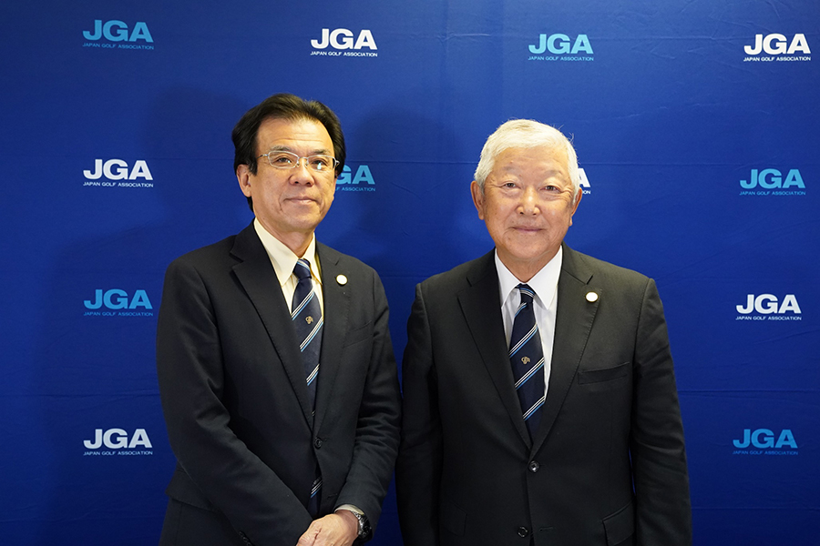 JGAの新会長就任が決まった池谷正成会長（右）【写真：日本ゴルフ協会（JGA）提供】