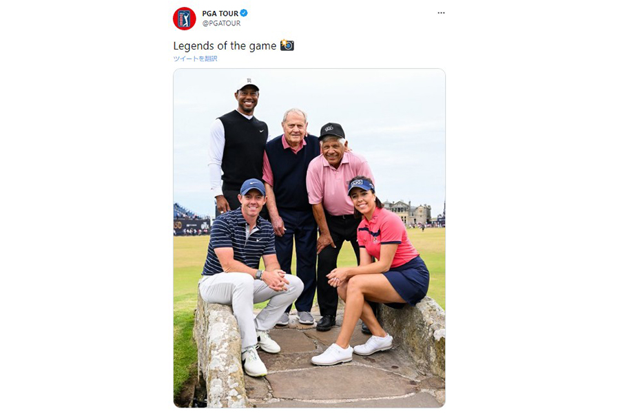 PGA公式ツイッターは、レジェンドたちの豪華ショットを公開（画像はPGA公式ツイッターのスクリーンショットより）