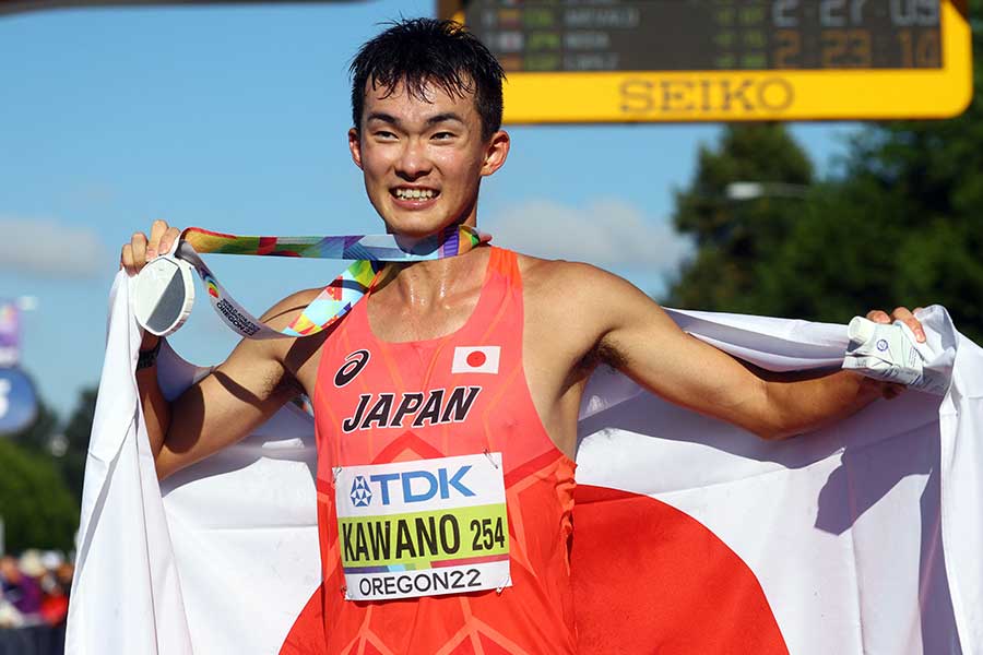 世界陸上、男子競歩35キロで銀メダルを獲得した川野【写真：ロイター】