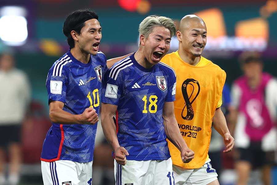 ドイツを撃破したサッカー日本代表【写真：Getty Images】