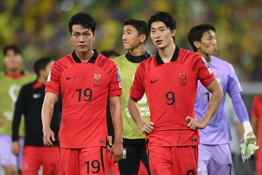ブラジルに1-4と敗戦した韓国代表【写真：ロイター】