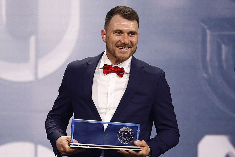 FIFA最優秀ゴール賞を受賞したポーランドのFWマルチン・オレクシ【写真：ロイター】