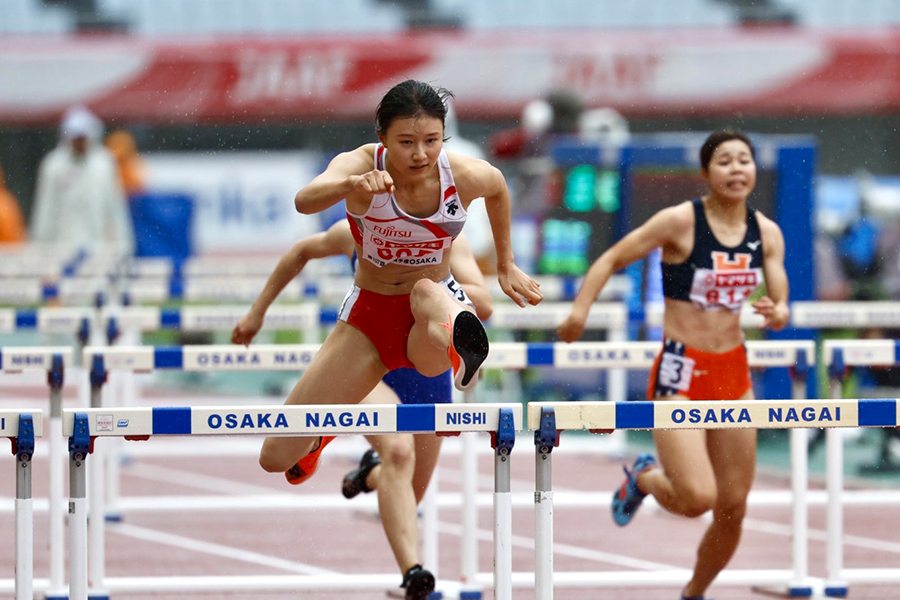 女子100メートルに出場した田中【写真：奥井隆史】