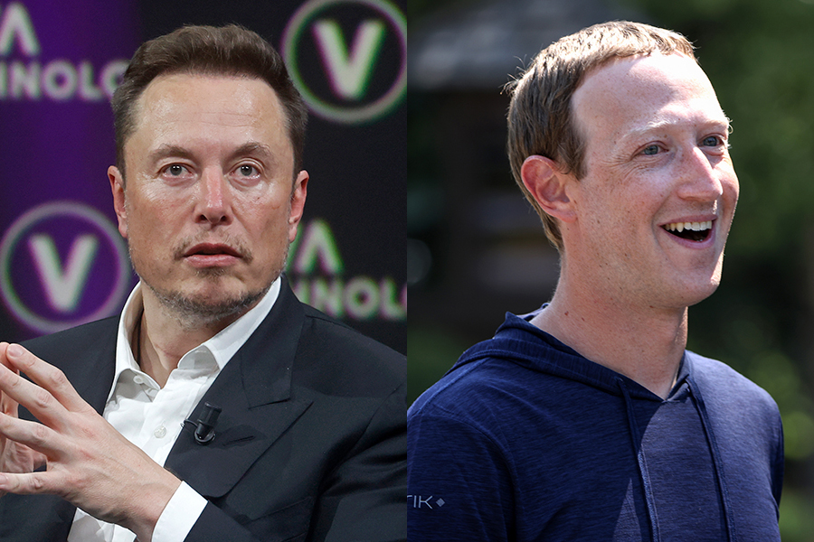 イーロン・マスク（左）とマーク・ザッカーバーグが格闘技で対決か【写真：Getty Images】