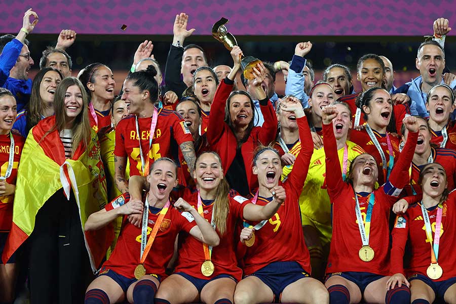 女子ワールドカップで優勝したスペイン代表【写真：ロイター】