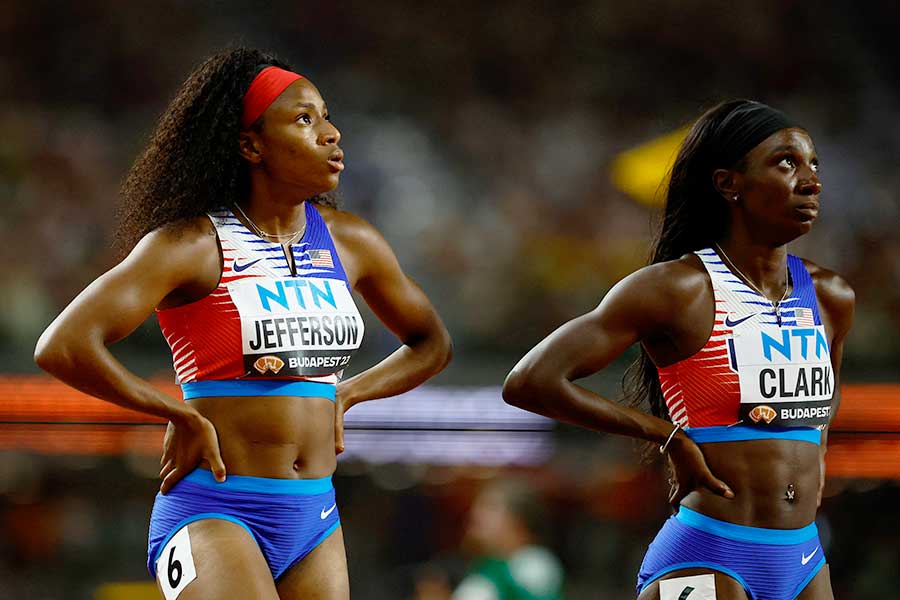 世界陸上・女子4×100メートルリレー予選2組で1位だった米国代表【写真：ロイター】