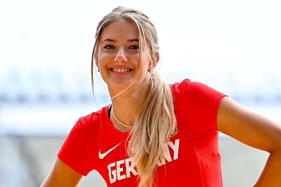 陸上世界選手権に出場したドイツ代表アリカ・シュミット【写真：Getty Images】