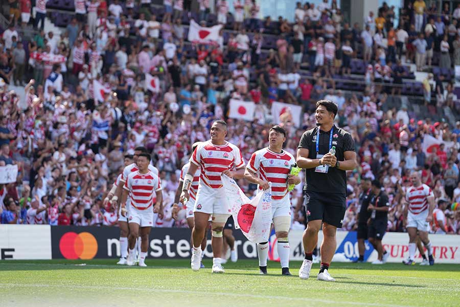 ラグビーW杯、チリに勝利した日本代表【写真：イワモトアキト】