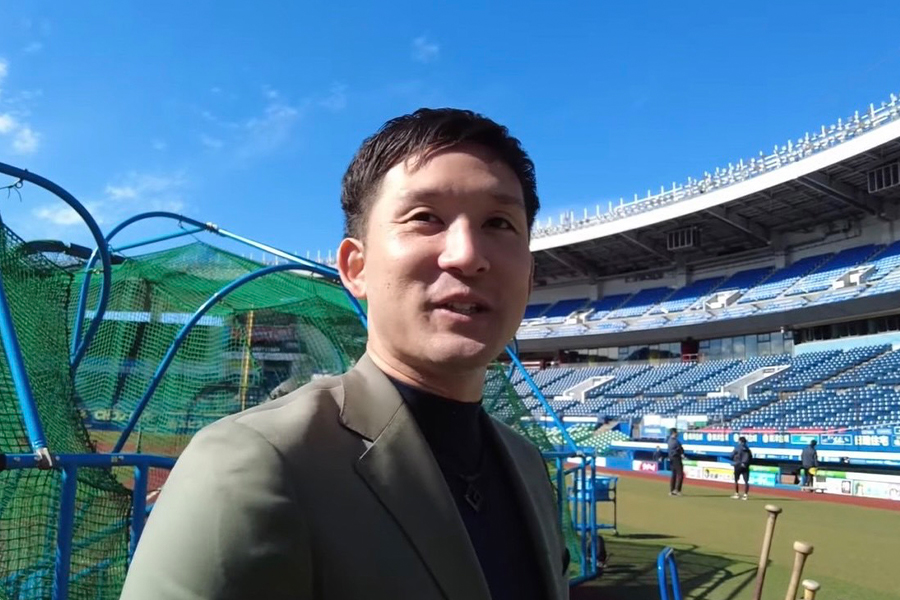 ZOZOマリンスタジアムを訪問した杉谷拳士さん（画像はマリーンズ公式YouTubeチャンネルのスクリーンショットより）