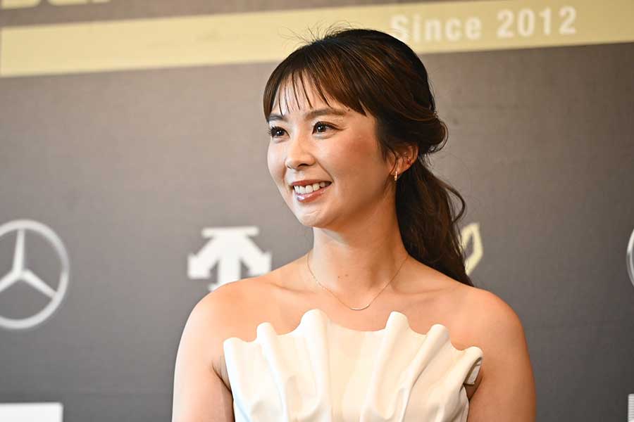 JLPGA年間表彰式に出席した菊地絵理香【写真：中戸川知世】