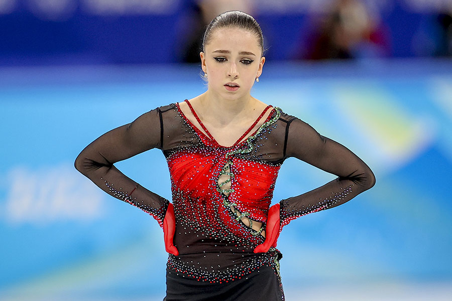 北京五輪演技後のカミラ・ワリエワ【写真：Getty Images】