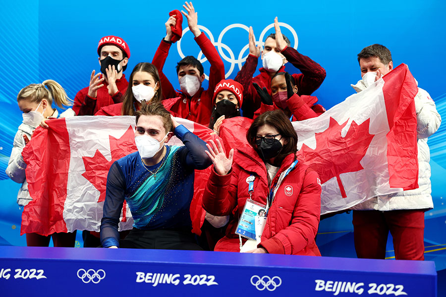 北京五輪フィギュア団体戦のカナダチーム【写真：Getty Images】
