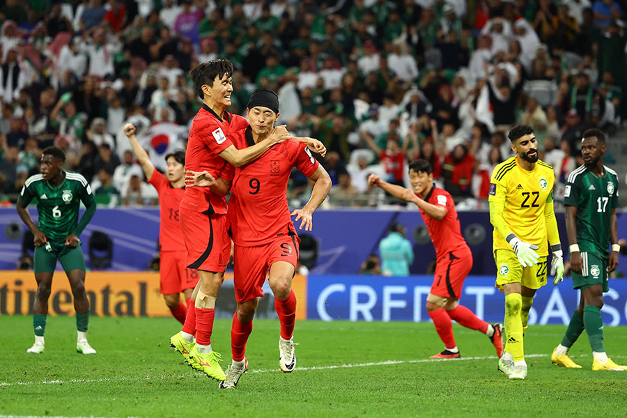 サウジアラビアに勝利した韓国代表【写真：ロイター】