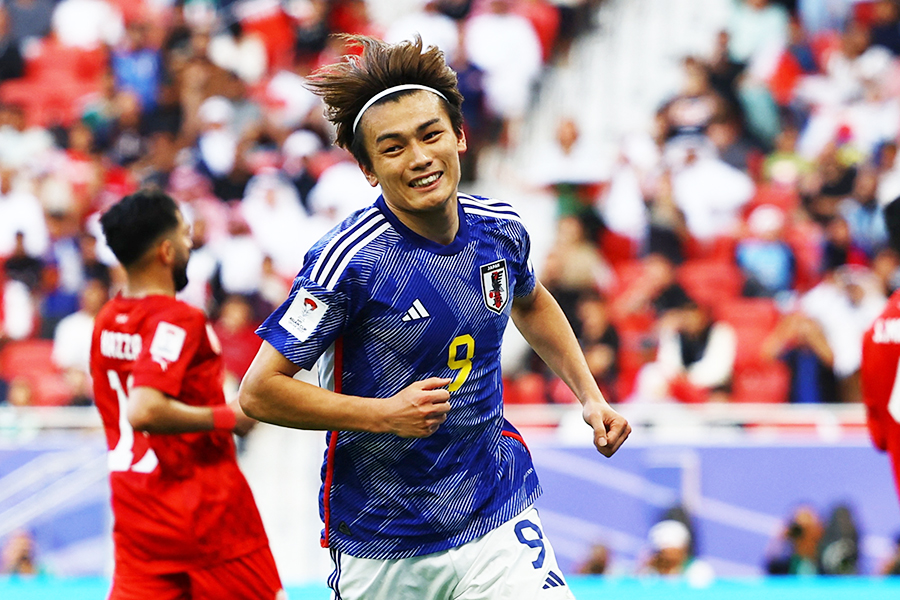 バーレーン戦でゴールを決めたサッカー日本代表の上田綺世【写真：ロイター】
