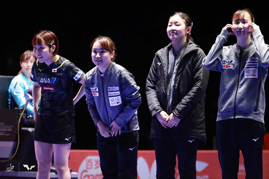 世界卓球に出場した日本女子の選手たち【写真：ワールドテーブルテニス提供】