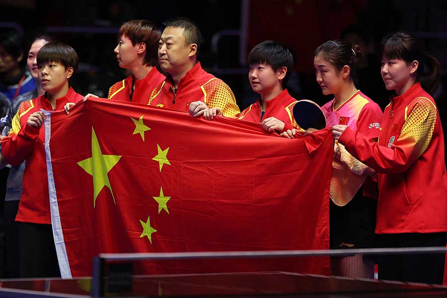世界卓球、団体戦6連覇を達成した中国女子【写真：ロイター】