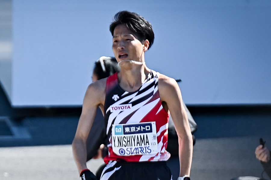 東京マラソン、9位でゴールした西山雄介【写真：中戸川知世】