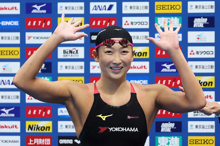 競泳のパリ五輪日本代表選考会で五輪代表に内定した池江璃花子【写真：Getty Images】