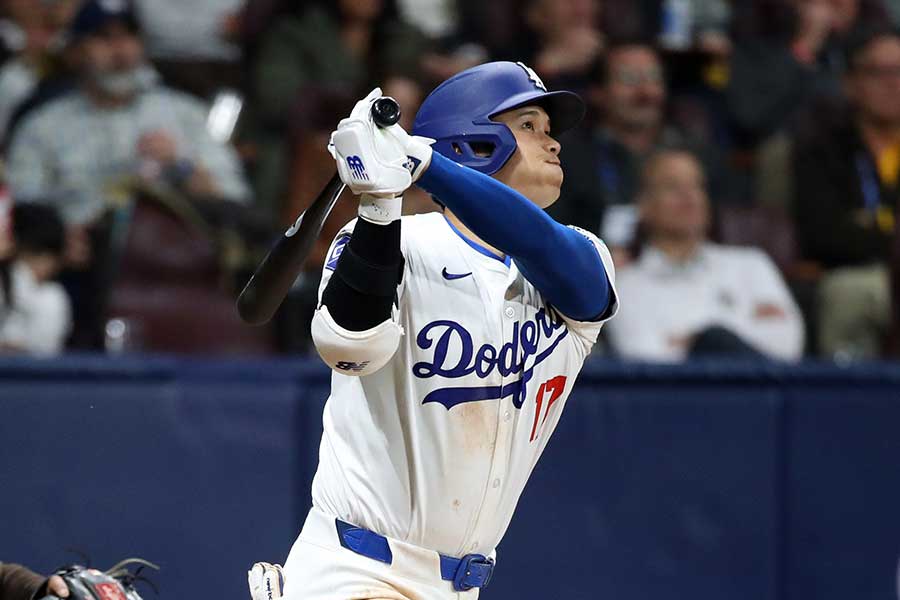 第5打席、右飛に倒れたドジャースの大谷翔平【写真：Getty Images】