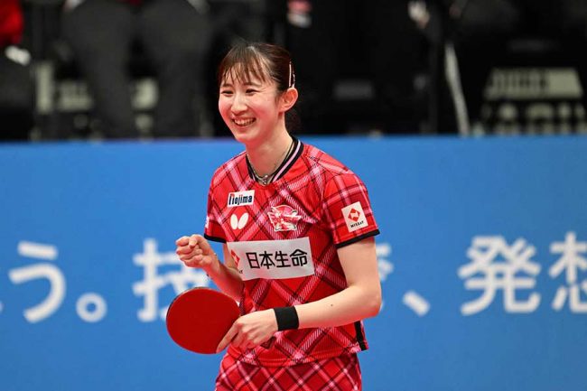 早田ひな、貫禄2勝で決勝進出に貢献「明日も試合ができて嬉しい」 平野