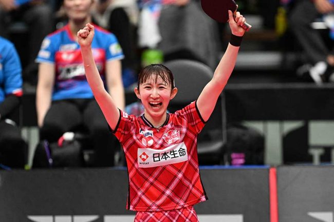 卓球女子Tリーグ 日本生命レッドエルフ ユニフォーム 3S 早田 卓球女子Tリーグ 日本生命レッドエルフ ユニフォーム 3S 早田